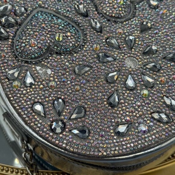 🆕 BETSEY JOHNSON 🧿 NWOT Bone-Jour Sugar Skull Crossbody Bag Silver Irridescent - Picture 16 of 16